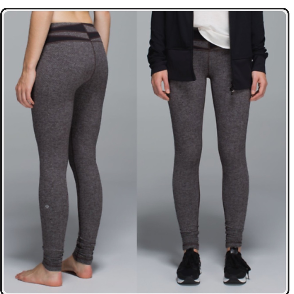 Lululemon brown herringbone pattern legging size 6